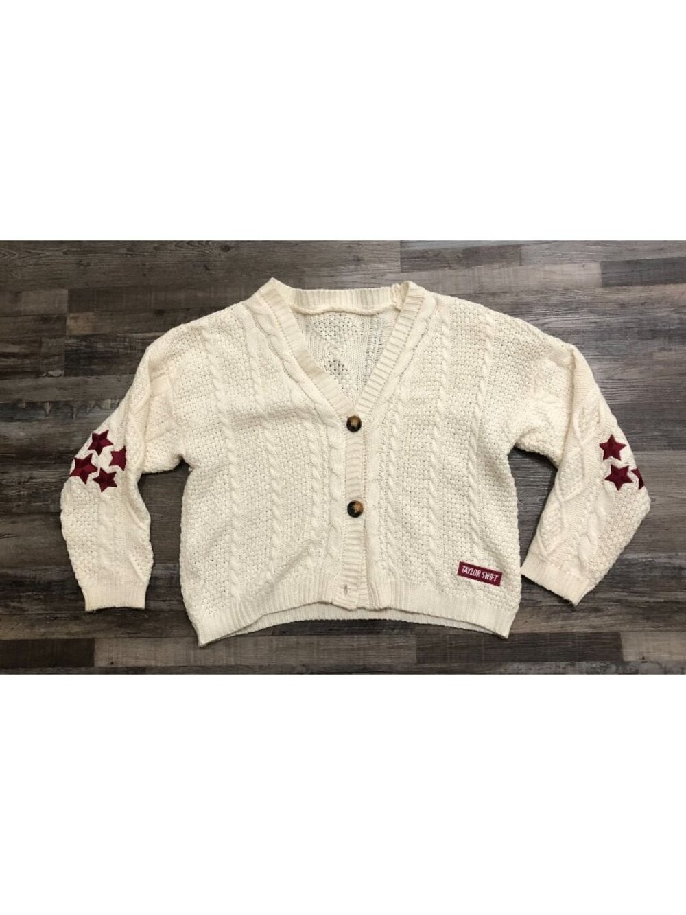Taylor Swift Button Up Long Sleeve Cream Cardigan Sweater M/L